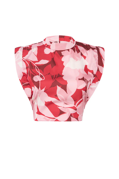 Inah Top- Flora Rosada Satin