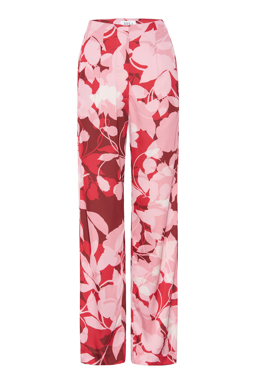 Rita Pant- Flora Rosada Satin