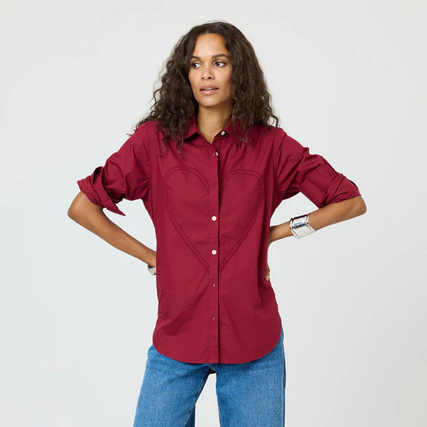 Mia Shirt Max Heart - Burgandy