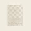 Plush Checkered Beach Towel- Wheat