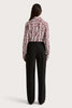 Estelle Fitted Shirt - Striped Floral Wine