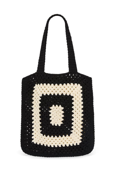 Ostia Crochet Bag-  Black/Off White