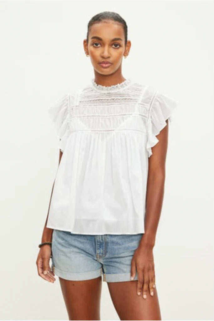 Inessa Cotton Lace Top -White