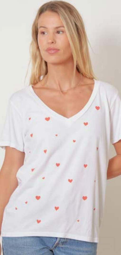 Aiden Hearts Tee - White