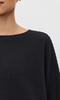 Desiree Rib Boat Neck Top - Black