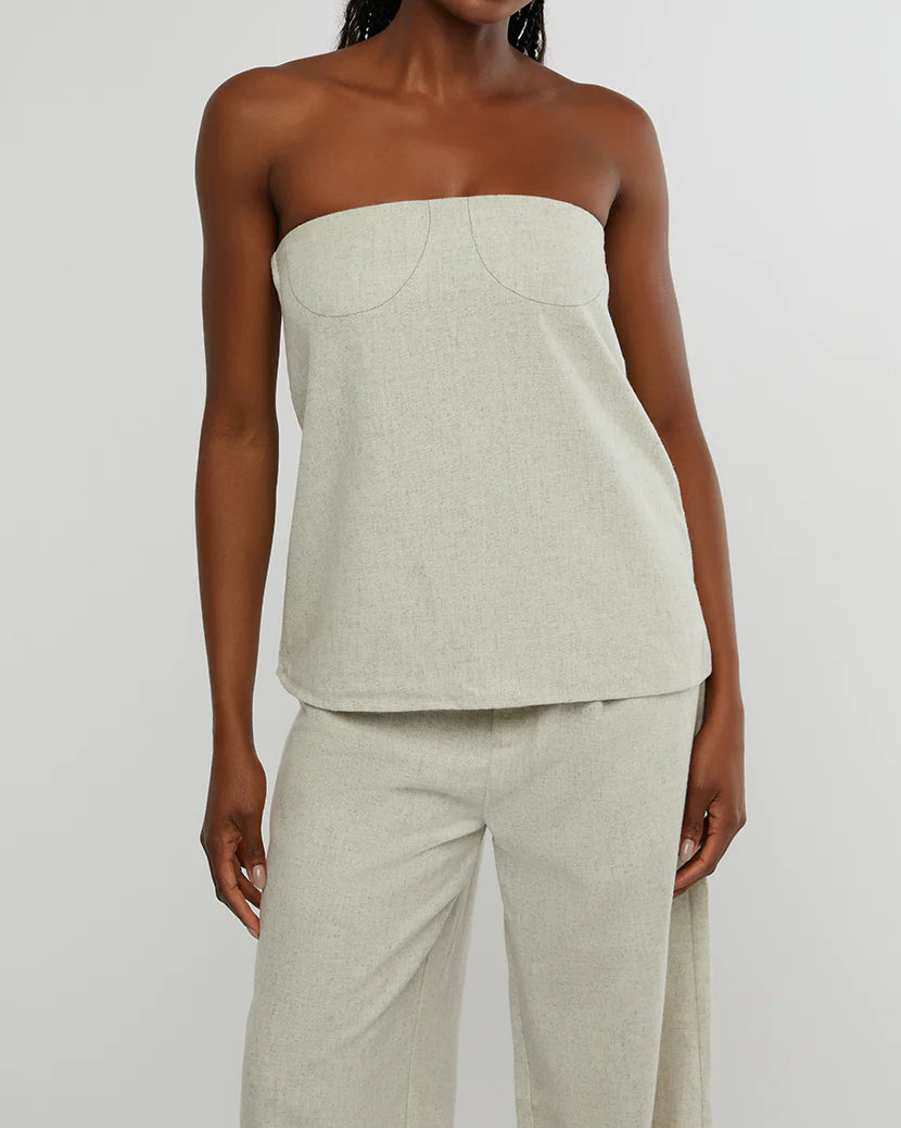 Strapless A-line Top - Heather Light Grey