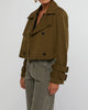 Cropped Trench Coat - Military Olive