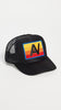 Aviator Nation Logo Rainbow Low Rise Trucker Hat - Black