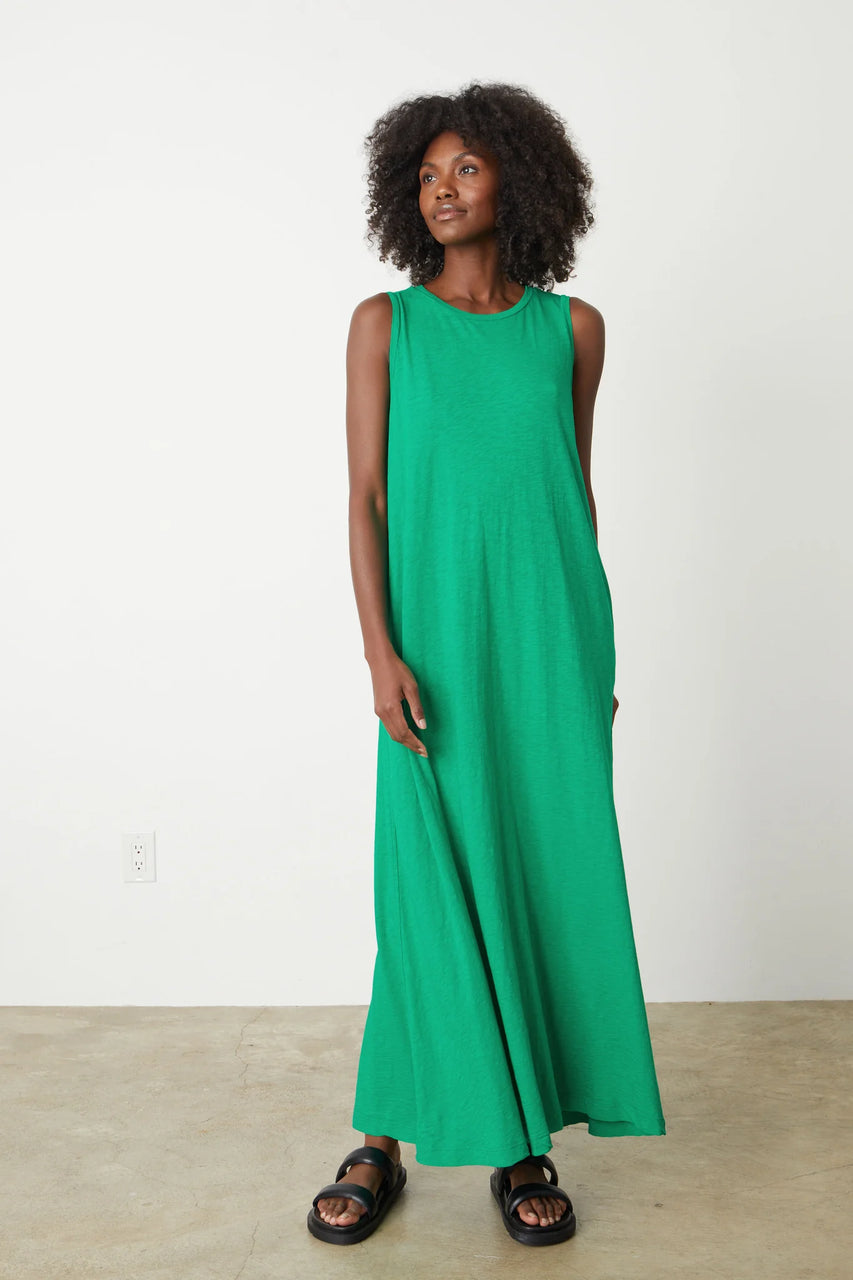 Teal sleeveless deals dress