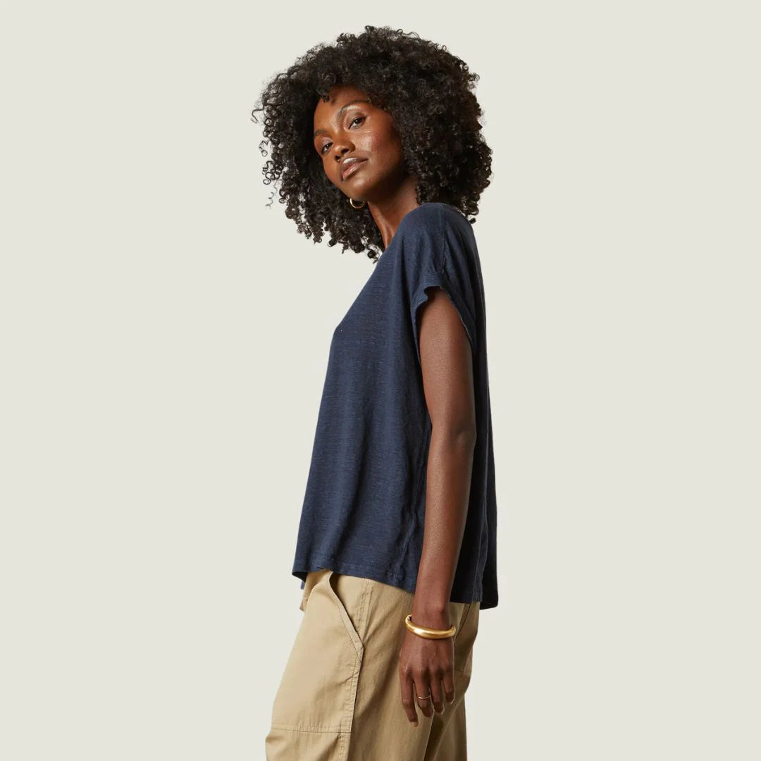 Hudson Linen Top - Baltic