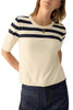 Long Weekend Sweater Tee - Toasted Almond/ Navy Stripe