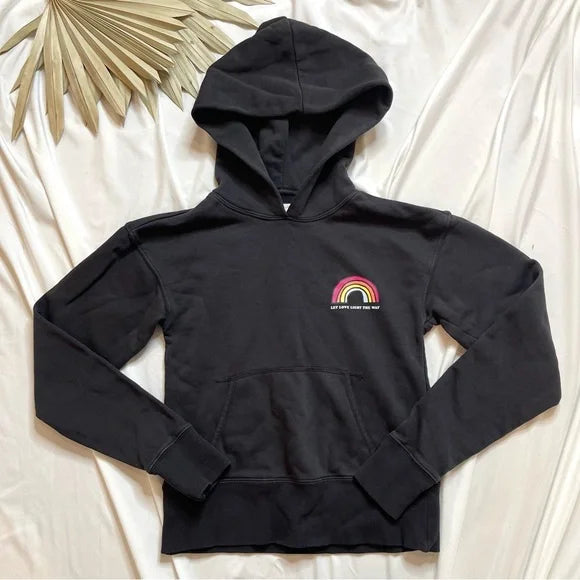 Let Love Light the Way Shrunken Hoodie - Vintage Black