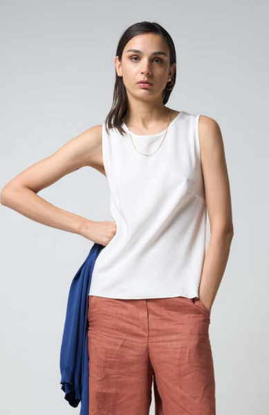 Piedmonte Linen Tank- Latte