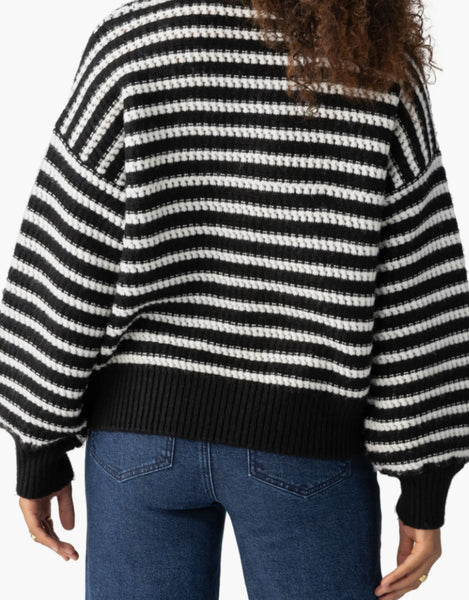 Keep it Chic Stripe Sweater - Blk/Chalk Stripe