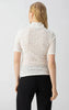 Short Sleeve Lace Mock Knit Top - Chalk