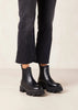 Berenice Black Leather Ankle Boots