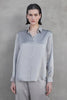 Calabasas Silk Charmeuse Top - Platinum