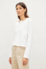 Deliah Sueded Jersey Top - White