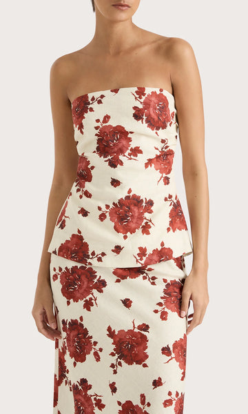 Alexa Top - Garnet Cecile Floral