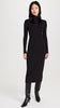 Agoura Modal Rib Mock Neck Dress- Black