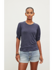 Dee Linen Knit Top - Navy