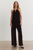 Cienna Silk Velvet Jumpsuit- Burlwood