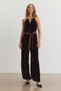 Cienna Silk Velvet Jumpsuit- Burlwood