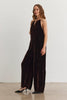 Cienna Silk Velvet Jumpsuit- Burlwood