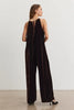 Cienna Silk Velvet Jumpsuit- Burlwood