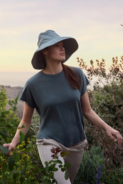Jasmine Linen Knit Tee- Graphite