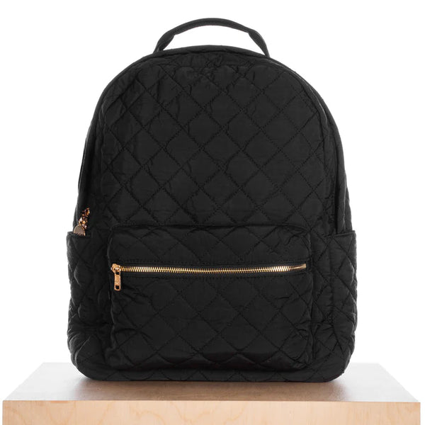 Quilted Backpack- Black