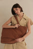 Quilted Expandable Tote- Walnut