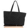 Quilted Expandable Tote- Black