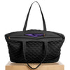 Quilted Expandable Tote- Black