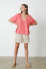 Callin SS Linen Top- Rosebay