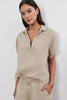 Elerie Woven Linen Collared Top