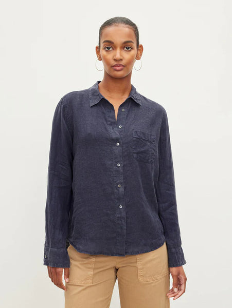 Natalia Linen Button Up Top