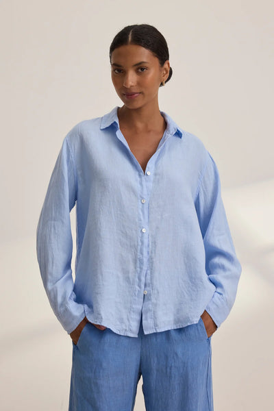 Cleo Wade Woven Linen Button Down - Chill