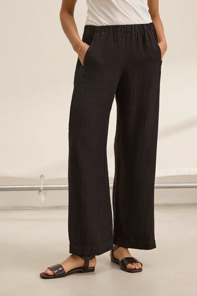 Stephanie Linen Pant- Black