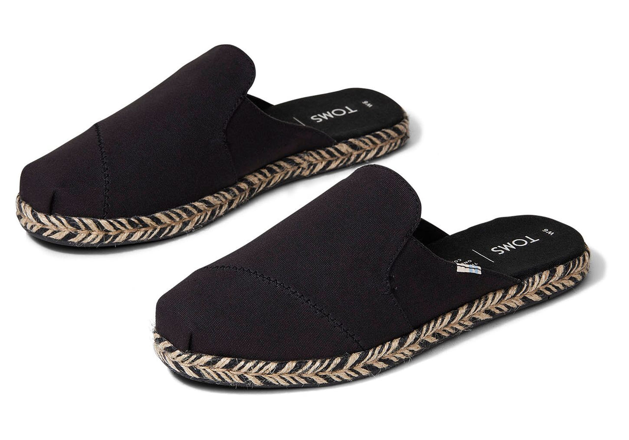 Nova Slip-On Espadrilles - Black Canvas