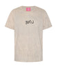 Love Stained Cotton Crew Tee- Stone Grey