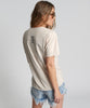 Love Stained Cotton Crew Tee- Stone Grey