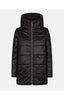 Furry Hooded Reversible Coat - Black