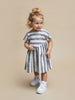 Stripe Yoke Dress - Navy Stripe