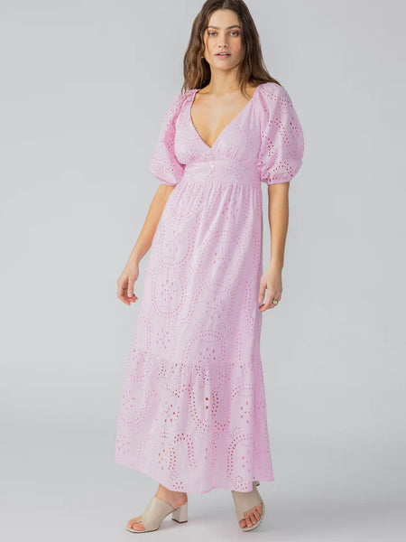 Maxi Eyelet Dress- Pink