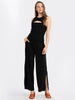 Side Slit Wide Leg Pants - Black