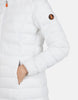 Sold Stretch Coat w/ Detachable Hood - White
