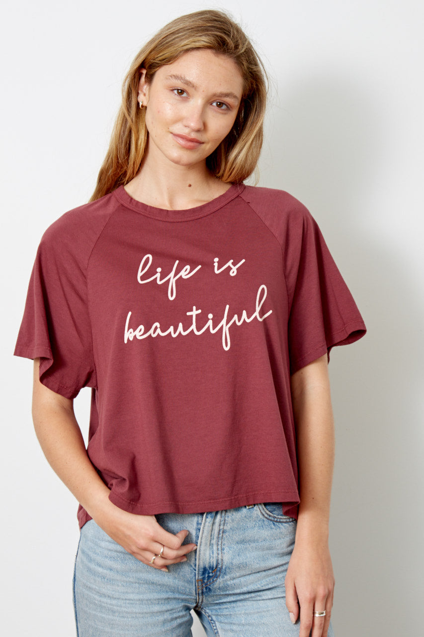 Betsy Life is Beautiful Tee - Crushed Berry