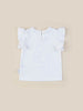 Bow Hux Frill Top - White
