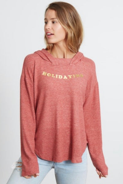 Holidaying Hoodie-Lychee